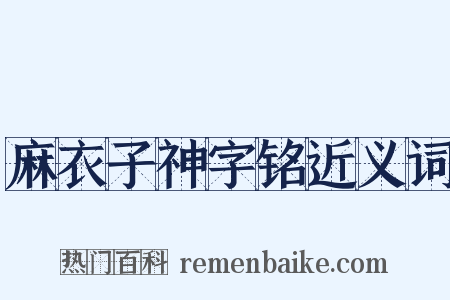 麻衣子神字铭近义词是什么意思的图片